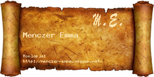 Menczer Emma névjegykártya