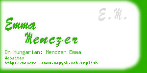 emma menczer business card